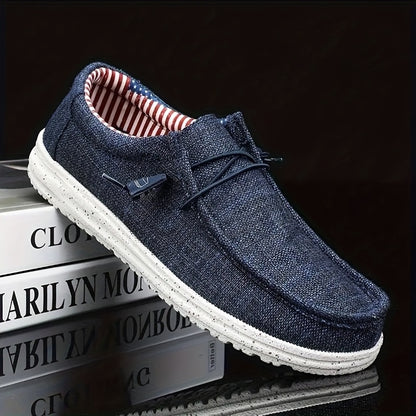 Men's Casual Slip-on Canvas Loafers - Comfortable Casual Sports Shoes Brown, Soft Fabric Upper And EVA Sole, Perfect for Casual Dressing And Outdoor Activities Holiday Shoes | Round Toe Design | Canvas Upper