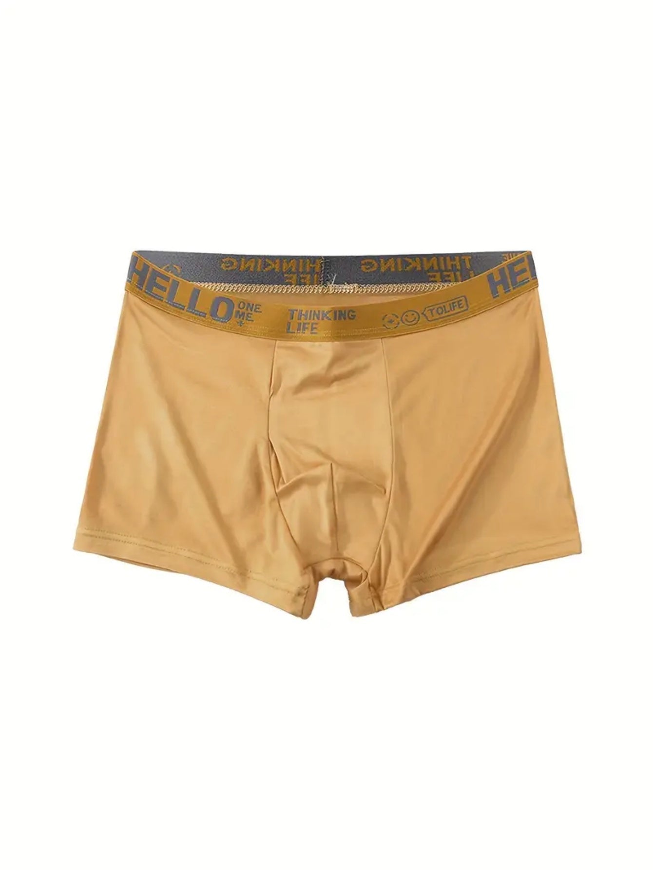 10-pc Men'S Boxer Briefs - Hello Print: Breathable, Soft, And Stretchy, with a Comfortable Mid-Rise Fit. Available in 5 Colors (Yellow, Green, Black, Light Gray, Dark Gray). A Daily Essential, Perfect for Casual Wear And Sports. Trendy