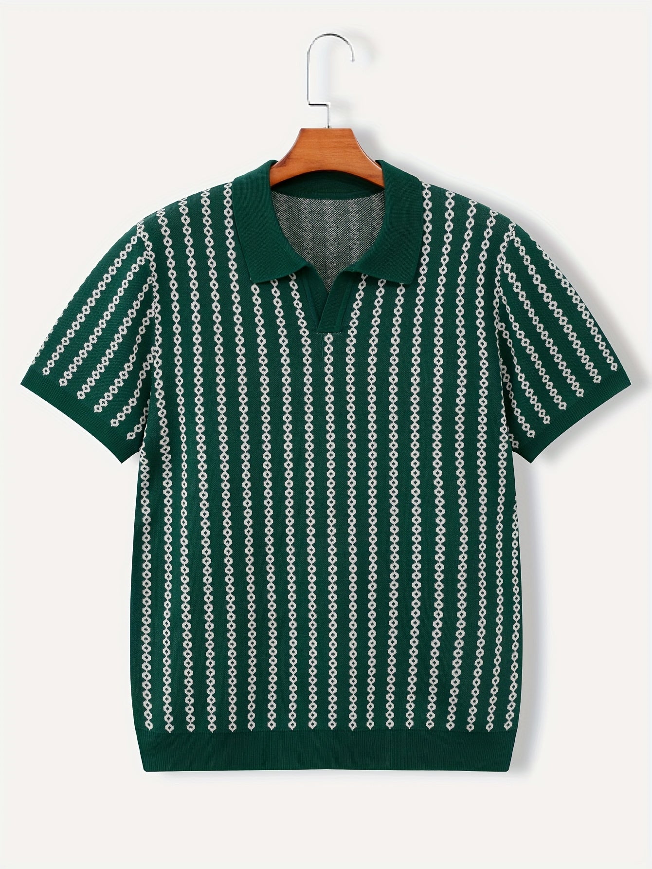 Men's Knitted Polo Top Business Leading Short Sleeve Golf Casual Polo Top