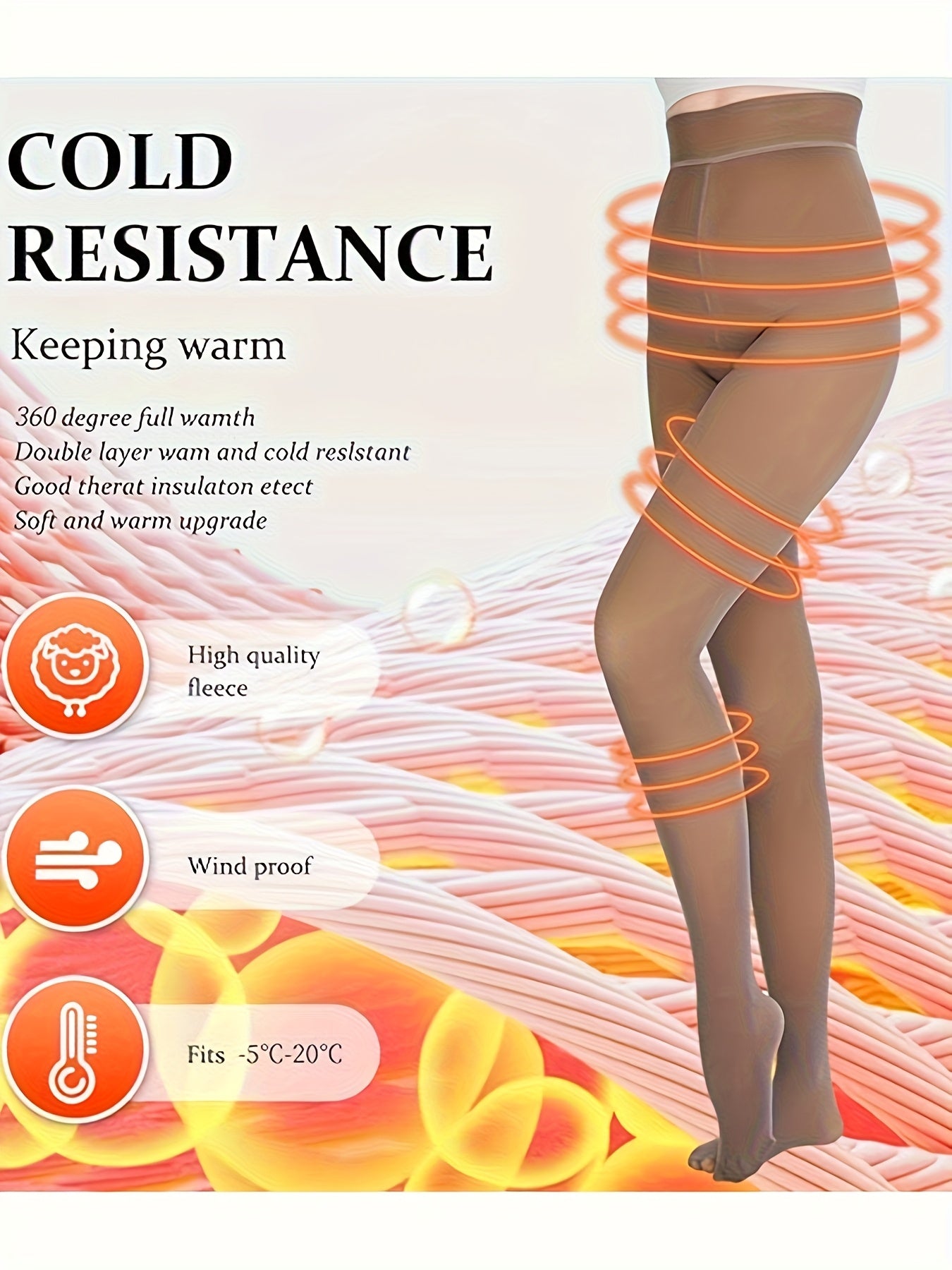 2pcs Women'S Winter Fleece-Lined Tights, Autumn And Winter Warm Pantyhose, Soft Stretch, High-Waisted Design Leggings, Women'S Long Socks
