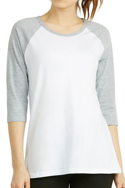 LADIES COTTON BASIC BASEBALL TEE