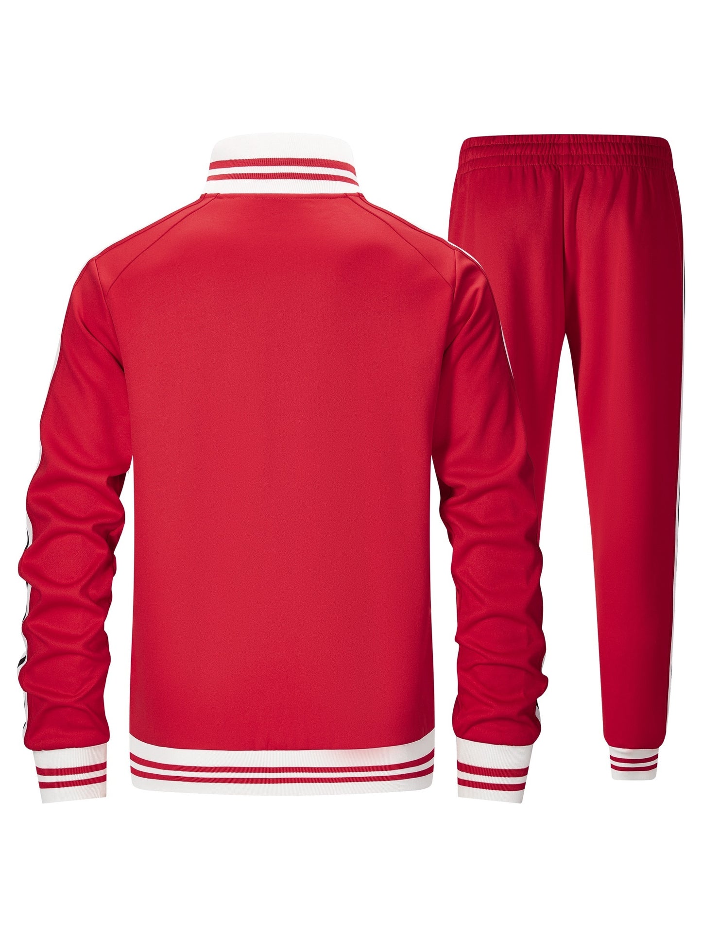 Men Track Suits Sets Long Sleeve Full-zip Sweatsuit Active Jackets And Pants 2pcs Outfits