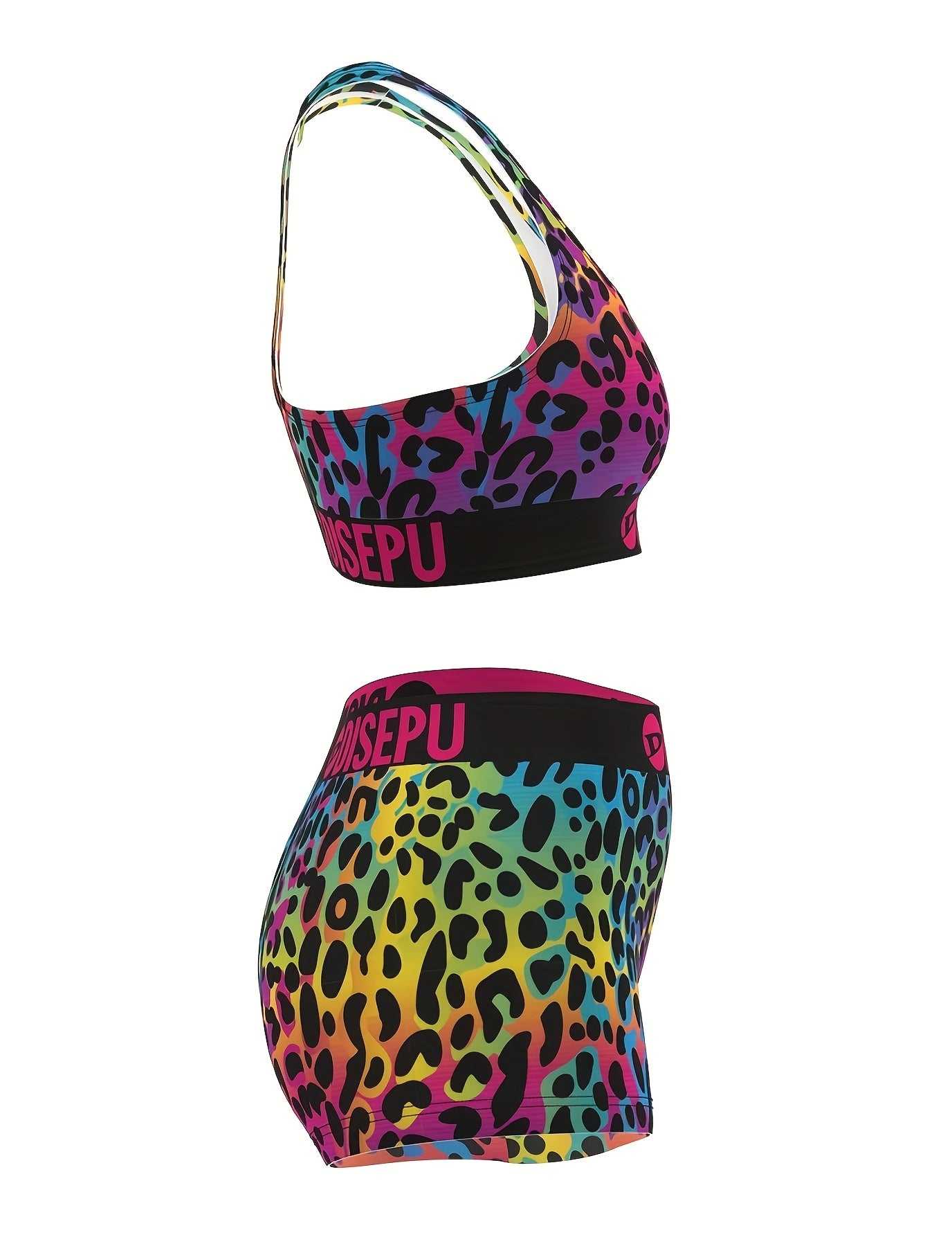 Women's Mixed colors Polyester Printed High-Waist Shorts - product view 9