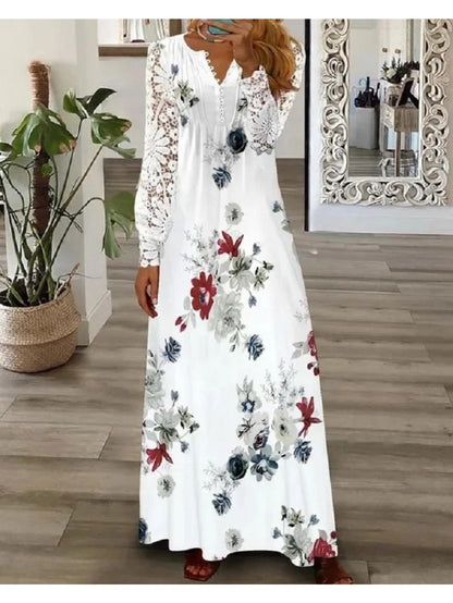 Red Rose Lace V-Neck High-Waist Dress - product view 6