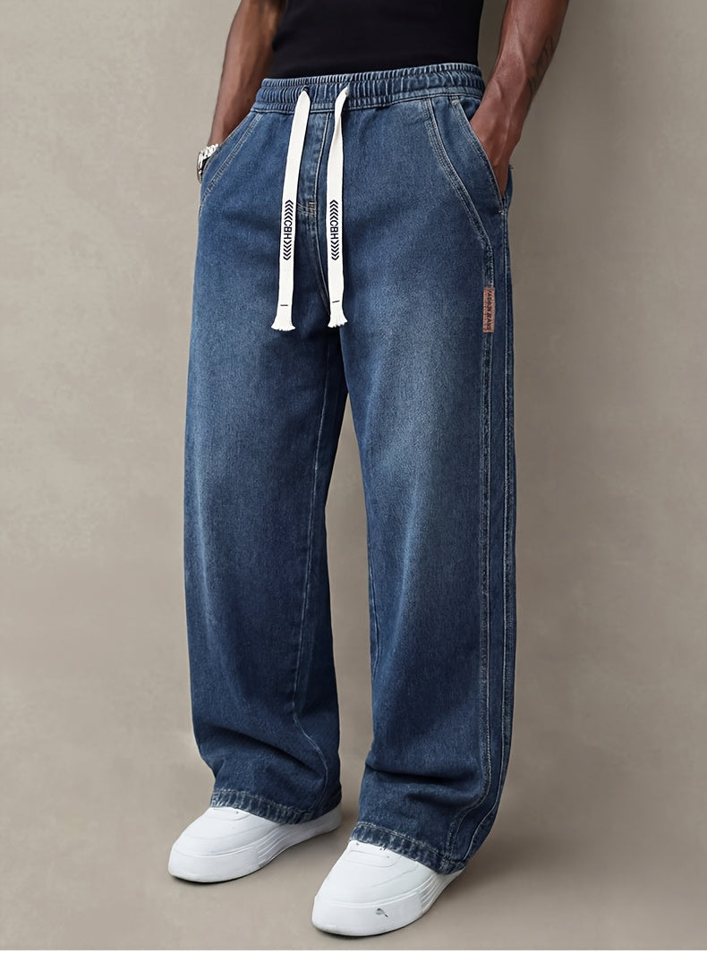 Men'S Jeans Summer Thin Loose Straight Leg Men'S Pants Trendy Brand Casual Simple Versatile Long Pants Men