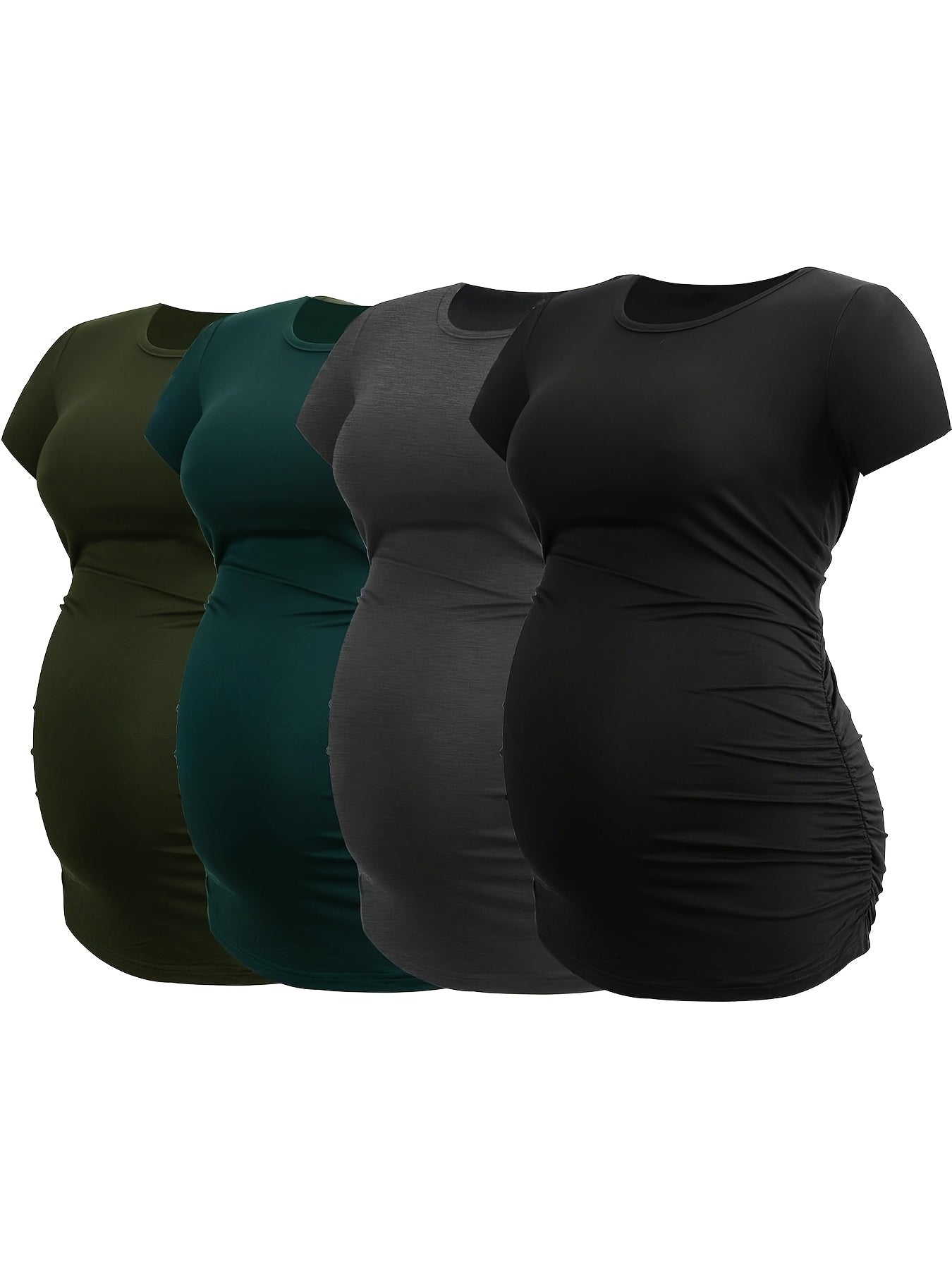 Set of 4 Short Sleeve Maternity Tops for Expecting Mothers