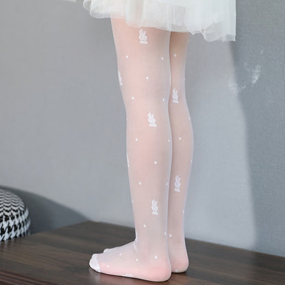 4 Pack Girls' Breathable Bunny Mesh Stockings - Soft Stretchy All-Season Wear, Hand Wash Only, Solid Color Design for Playdates & Everyday Outfits