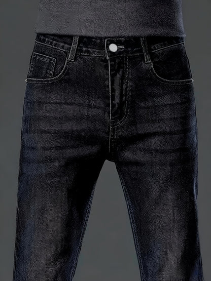 Thickened And Fleece Men'S Jeans for Autumn And Winter Offer Strong Warmth Retention And Excellent Wind And Cold Resistance. They Are Suitable for Both Business And Casual Wear, And Are A Must-Have for Warm Winter Outfits