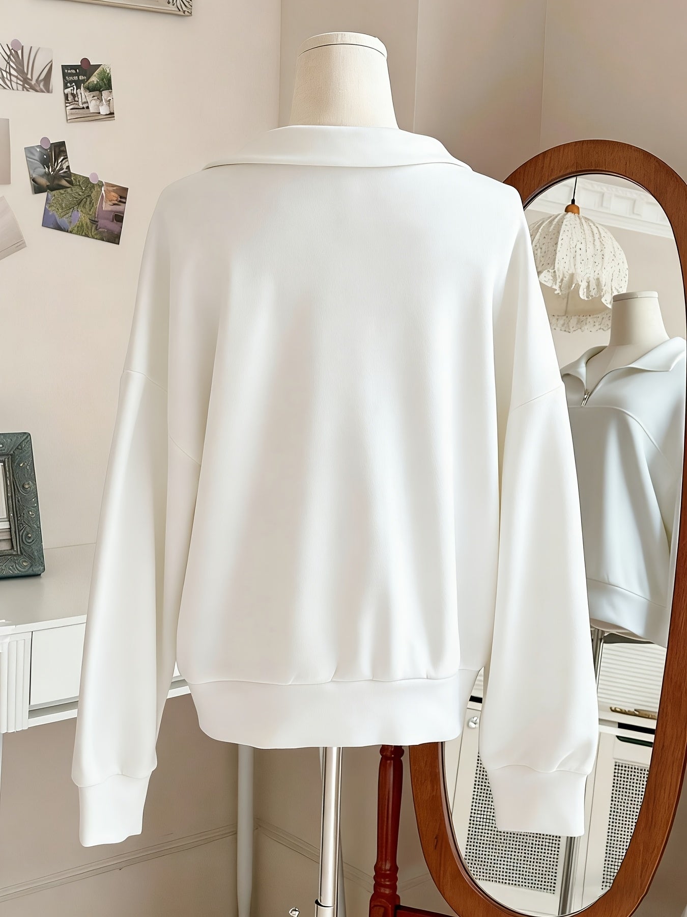 Women's Oversized Half-Zip Sweatshirt, Trendy Soft Fabric Pullover Hoodie, Casual Top, Perfect for Spring, Autumn And Winter Streetwear, Womens Tops, Ropa De Mujer, Local Warehouse Discount Hoodies Iackets Fashion New Arrivals