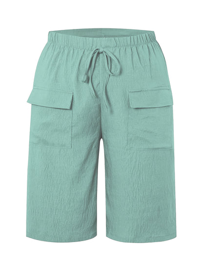 3pcs/Set - Labelled Women'S Shorts - Casual Beach Pants - With Pockets Featuring Multiple Pockets, Adjustable Drawstring Waistband And Machine-washable Fabric, Perfect For Summer Casual Wear