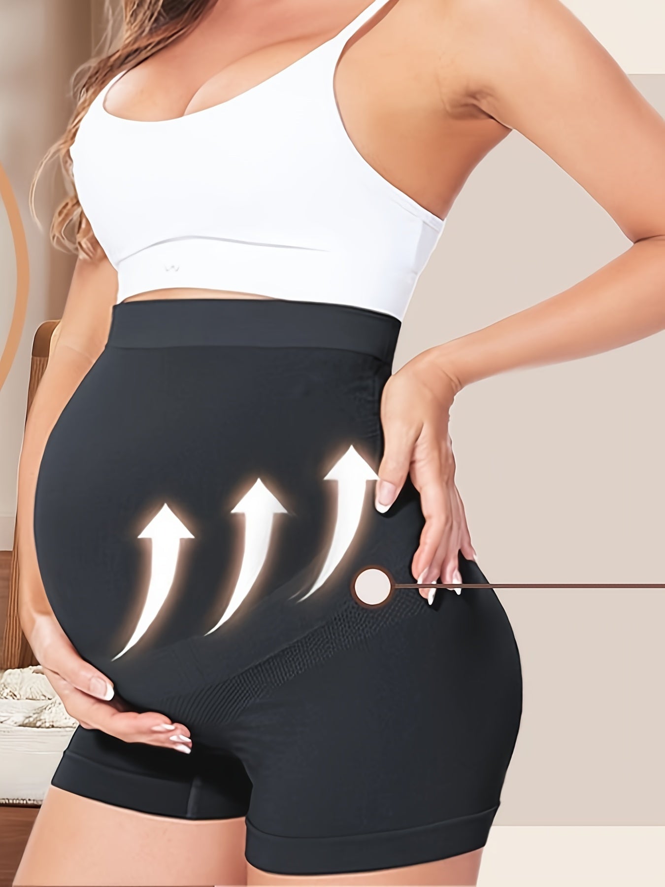 3 Pack Maternity Seamless Leggings High-waisted Panties Soft Belly Support Leggings