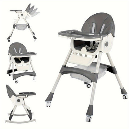 Convertible Baby High Chair - Compact Fold Adjustable