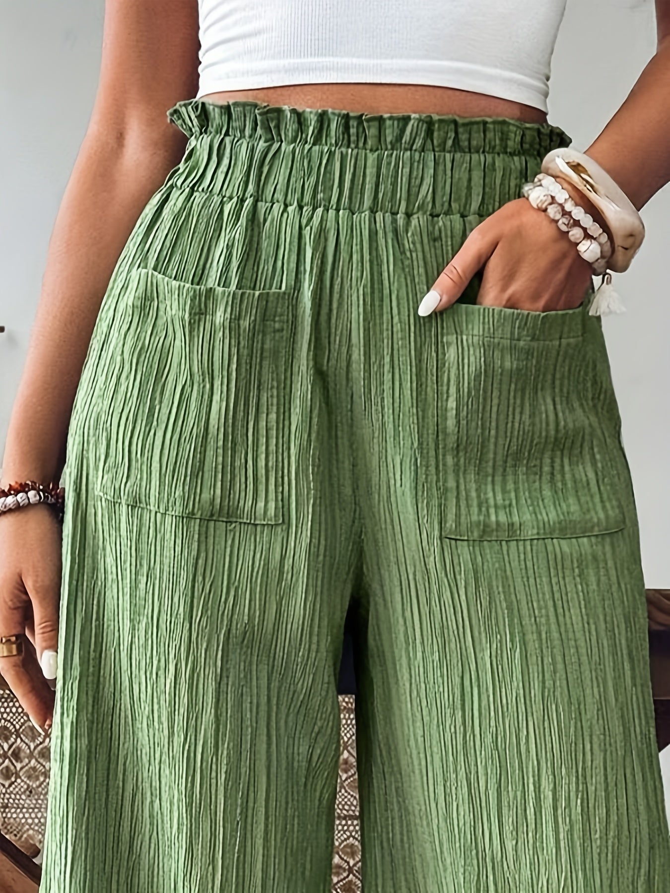 Women'S Home Solid Color Casual Straight Leg Pants for All Seasons. Fashionable And Comfortable