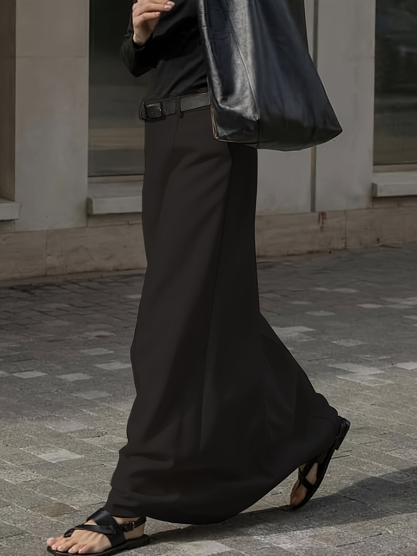 Women's Spring And Autumn New Casual H-line Solid Color Skirt Urban Commuter Skirt