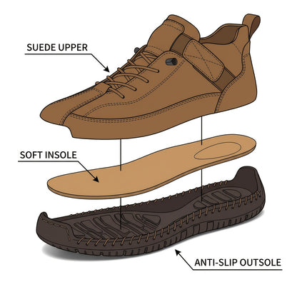 GREKS Men' Ankle Boots Slip-On/Lookout Suitable for Walking Driving Shoes, Lightweight Mid-Top Loafers with Cushioned Sole & Traction, Upper for Casual, Office, Semi-Formal Use - Spring/Fall Seasonal Footwear