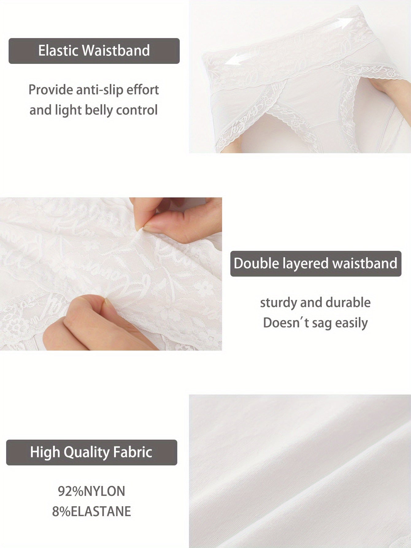 QUASTI 6pcs Women Underwear High Waist Tummy Control Panties- Seamless Butt Lifting Body Shaper, Soft Comfortable Breathable Fit, Everyday Wear Essential in Multi-color