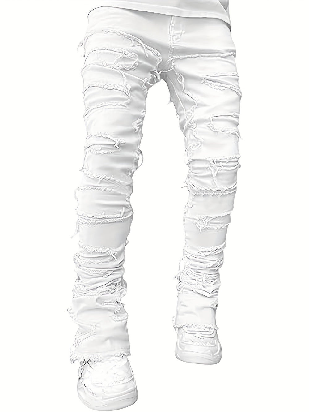 Men's Slim Fit Jeans - Classic Wash Distressed Everyday 377189