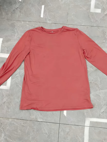 Fit Long-Sleeve Women'S Tee - Features a Premium Print, Comfortable And Airy Crew Neck, Ideal for Casual Spring And Summer Wear, Machine Washable, Great for Daily Attire And Gatherings
