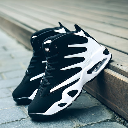 Professional Basketball Shoes for Men, Comfortable High-top Breathable Non-slip Shock Absorbing Lace-up Cushion Sneakers for Training, Running And Stepping