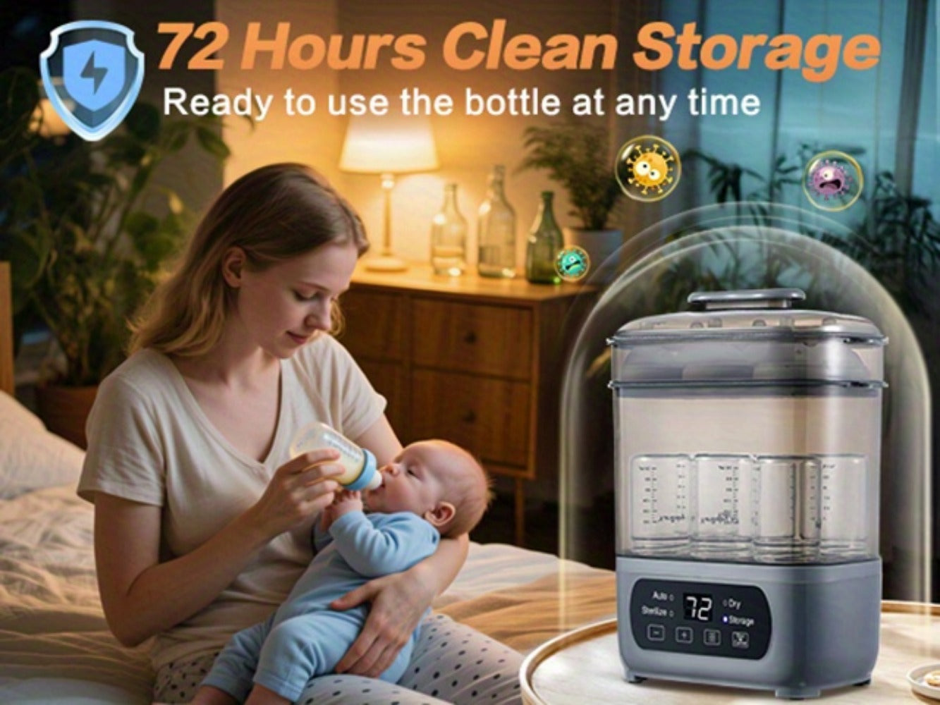 Bottle Sterilizer - Electric Steamer Dryer 4-in-1