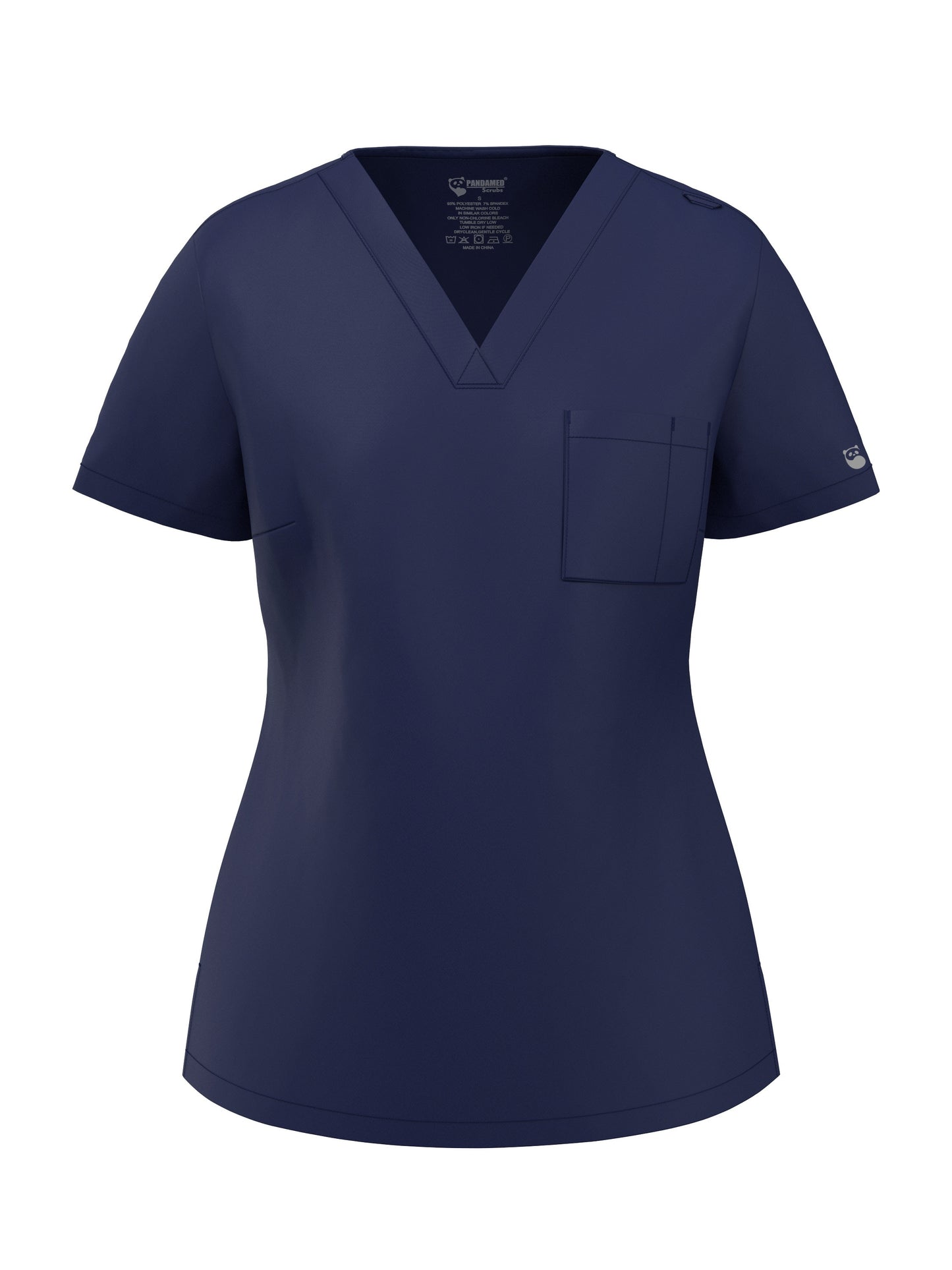 Women's Scrub Pants Set, Elastic Breathable Polyester Spandex Blend, V-Neck Short Sleeve with Pocket, Solid Color, for Work