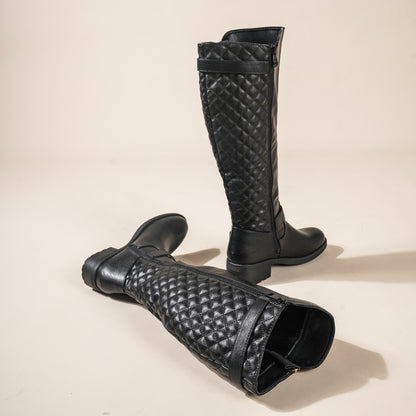 Women's Knee High Boots Wide Calf Low Heel Riding Boots With Side Zipper With Buckle Fall Tall Boots for Women Suitable for party, dance, shopping, walk, office. Perfect gift for friends, wife, sister, daughter.