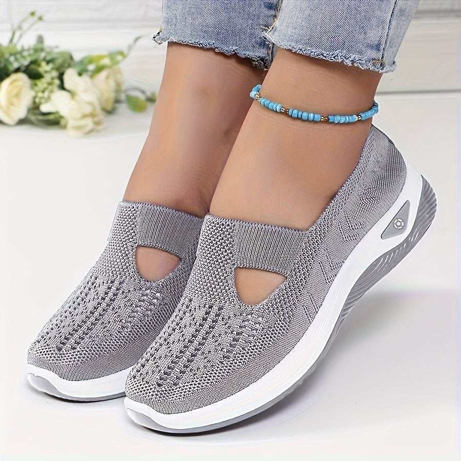Women'S Breathable Mesh Sleeve Sneakers - Lightweight And Comfortable Walking Shoes, PVC Sole And Cloth Shoe Pad - Multi-Color Multi-Purpose All Season Shoes