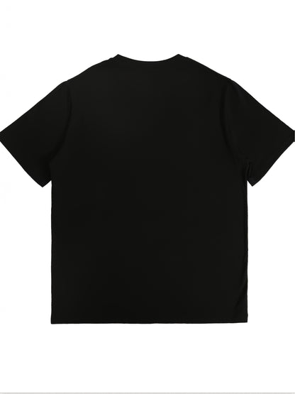 Men's Plus Size T-Shirt - American Dream & Faith Theme, Geometric Graphic Print, Casual Crew Neck, Short Sleeve, Regular Fit, Ideal for Summer Trips & Casual Attire, Great Gift for Boyfriend | USA Journey Inspired Tee | Sleek Finish, PLUS SIZ, Vacation Ou