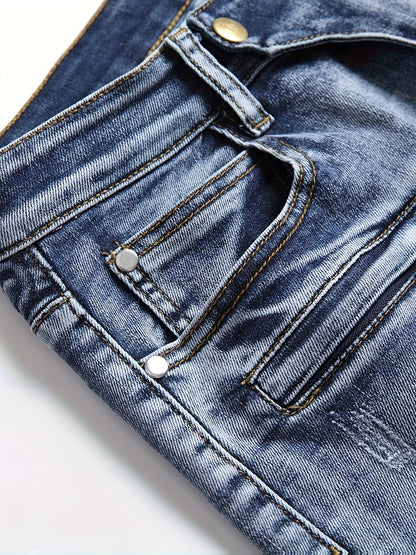 KEEVOOM Men'S Light Blue Washed Gradient Denim Shorts - Summer Casual Slim-Fit Shorts for Outdoor Sports & Trendy Daily Outfits