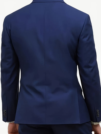 2pcs Men's Suit Fashion Outfit - Jacket, Trousers - Elegant for Business and Casual Wear, Suitable for Banquets and Parties.
