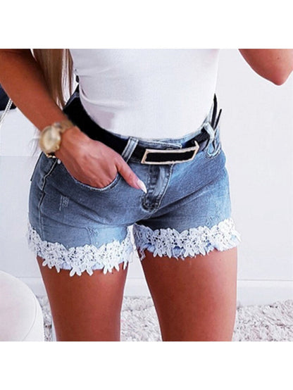 2025Viral Lace Up Denim Shorts for Women Butt Lifting High Waist Stretchy Shorts Elegant, Sexy