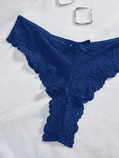 Big Size Sultry Valentine Lace Sleepwear Dress Set - Exquisite Lace, Flattering V-Neckline, Daring Backless Design, Delicate Ruffle Trim, Trendy Split Hem, Seductive Thong Detail, Ultra-Comfortable Fabric, Perfect for Romantic Night, Anniversary Gift
