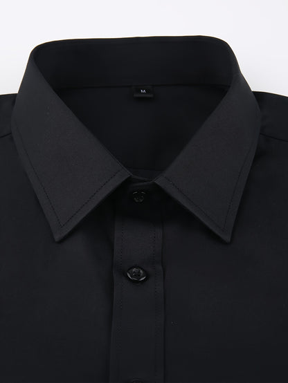 2025 New Men'S French Shirt Double-Barrel Sleeve Business Formal with Premium Cufflinks, Wedding Banquet Office Elegant Slim Fit