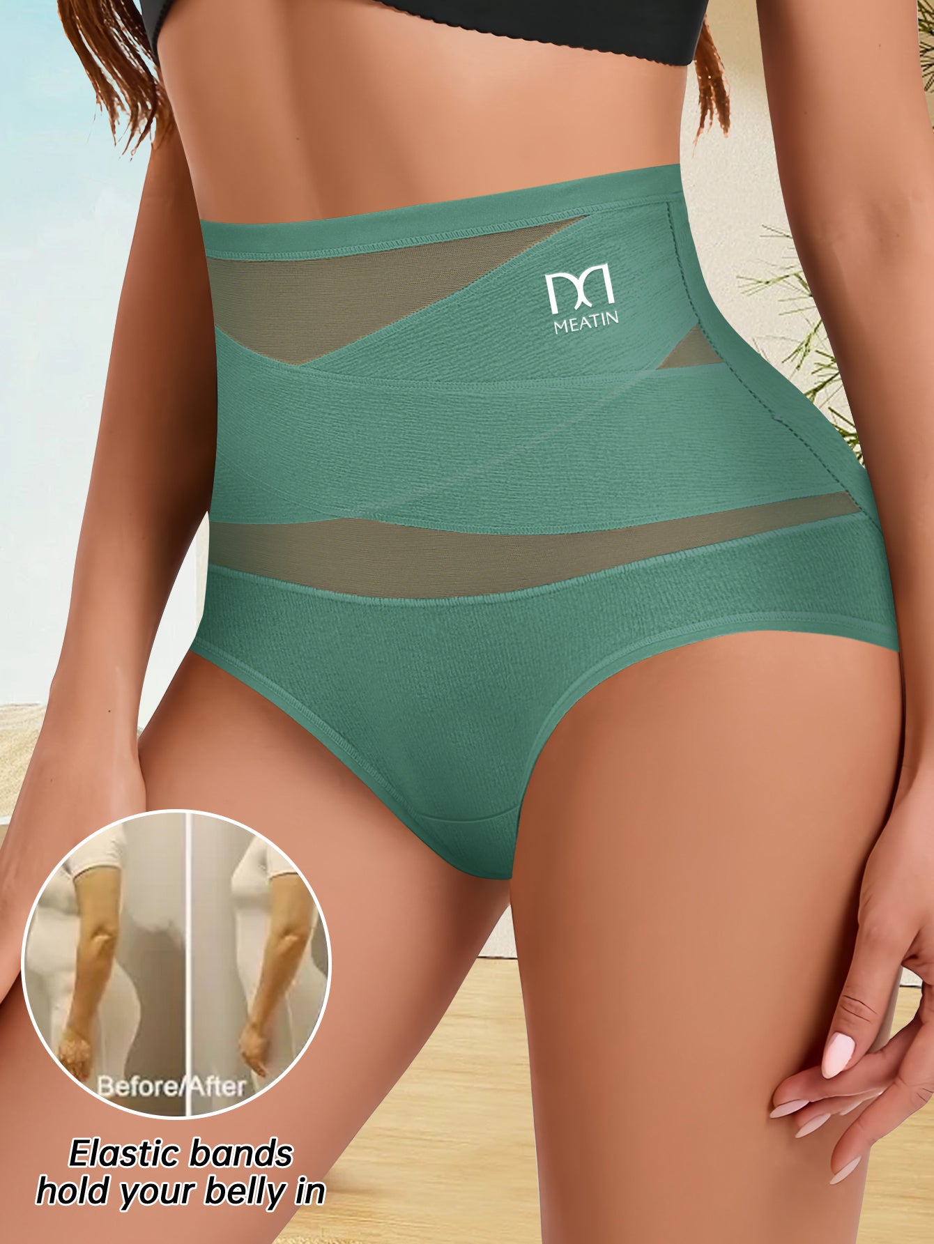 3pcs Cross Women'S High Waisted Tummy Tuck Panties & Women'S Breathable Hip Lifting Triangle Pants & Women'S High Waisted Adjustable Panties