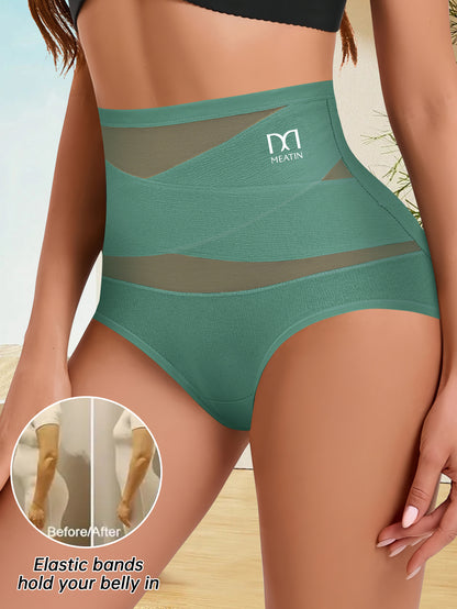 3pcs Cross Women'S High Waisted Tummy Tuck Panties & Women'S Breathable Hip Lifting Triangle Pants & Women'S High Waisted Adjustable Panties