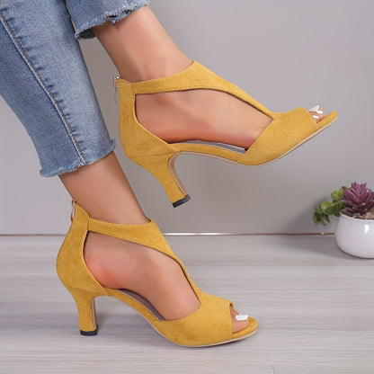 Women'S Formal Open-toe Dress Shoes, Elegant T-strap Dress Shoes, Suitable For Parties, Weddings, Office Wear. Plus-size Block Heel Sandals - Women'S Shoes, Formal Shoes, Red Women'S Sandals