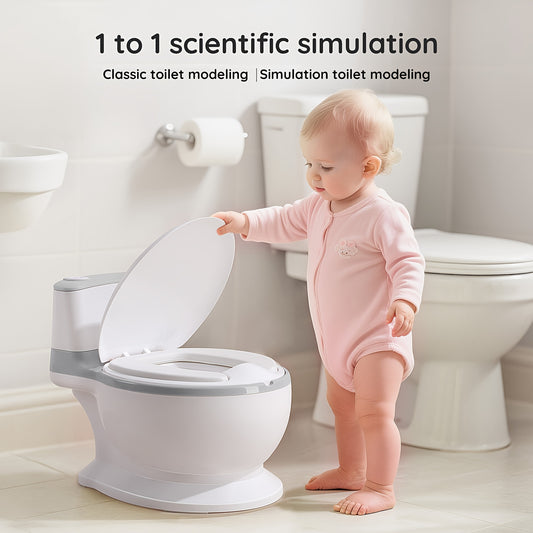 2 In 1 Toddler Potty Training Chair, Large Toilet Seat And Removable Seat With Soft Cushion, Potty, Realistic Flushing Sound, Tissue Organizer And Flip-up Toilet Seat, Suitable For Children.