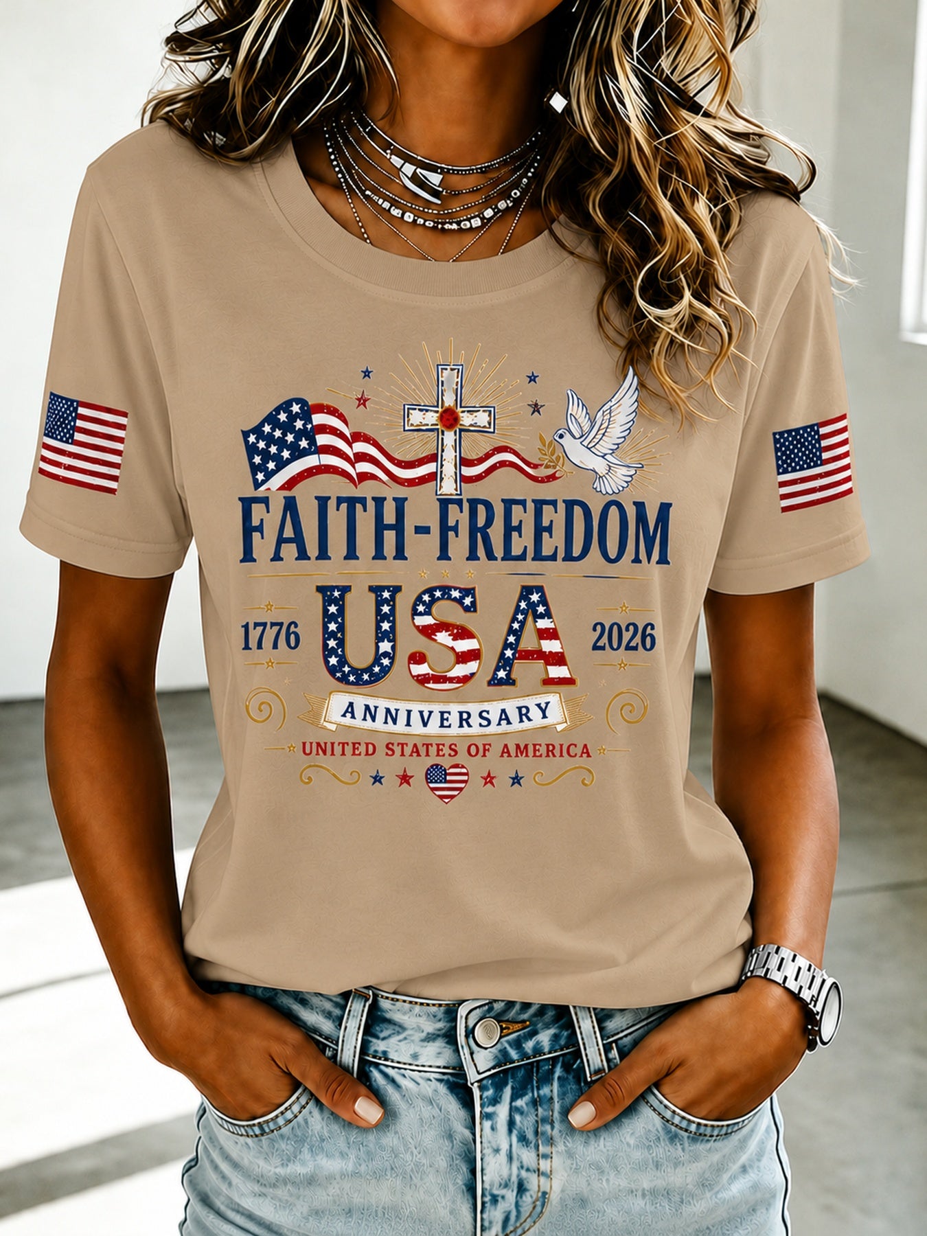 Nixeci Men's 100% Cotton Vintage T-Shirt with Cross Dove Flag Print - Soft Stretch Crew Neck Short Sleeve Casual Tee Suitable for Father's Day Gifts, Football Parties, Daily Wear & Independence Day Events, Machine Washable Year-Round Top