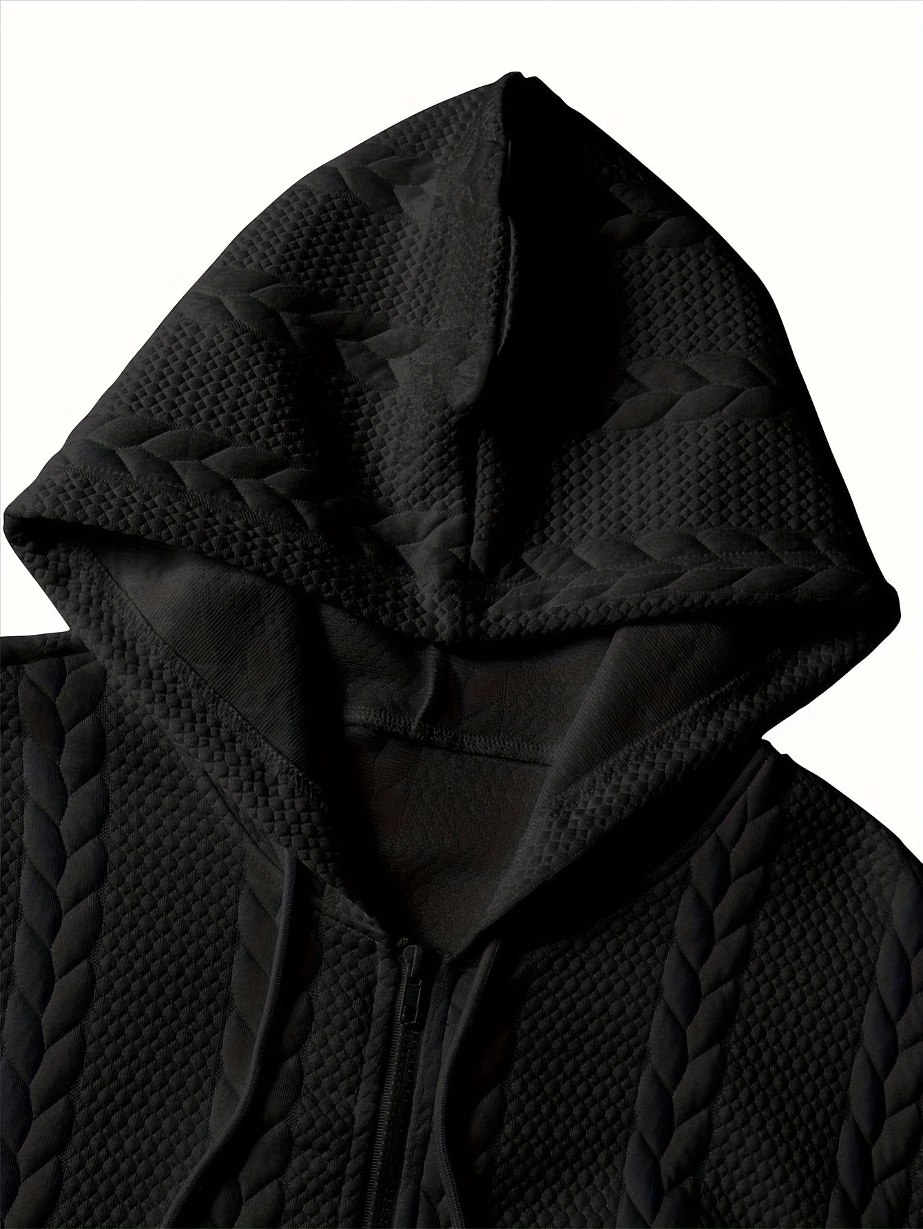 [Brown Hooded Jacket] Stylish Brown Men'S Hooded Jacket| Long Sleeve, Casual Knit Zip-Up with Pockets, All-Season Wear
