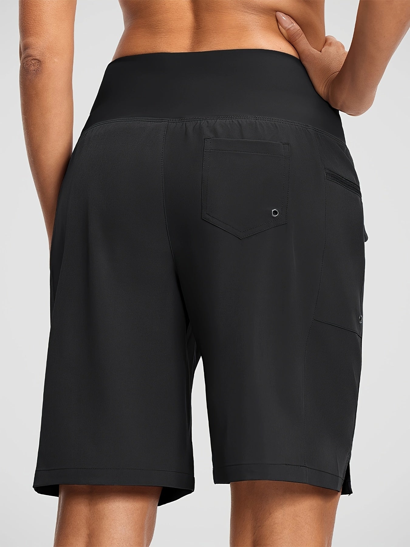 Women's 9" Quick Dry High Waisted Swim Board Shorts with Zipper Pockets 50+ Beach Shorts for Women with Liner
