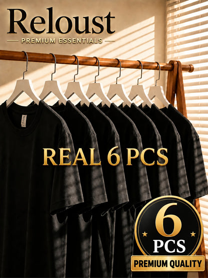 6pcs Men'S Moisture-Wicking T-Shirts, Quick-Dry Short Sleeve Athletic Tees, Loose Fit Crew Neck Design, Great For Gym, Running And Summer Activities, Ideal For Independence Day, Anniversary Celebration Gatherings And Gifts