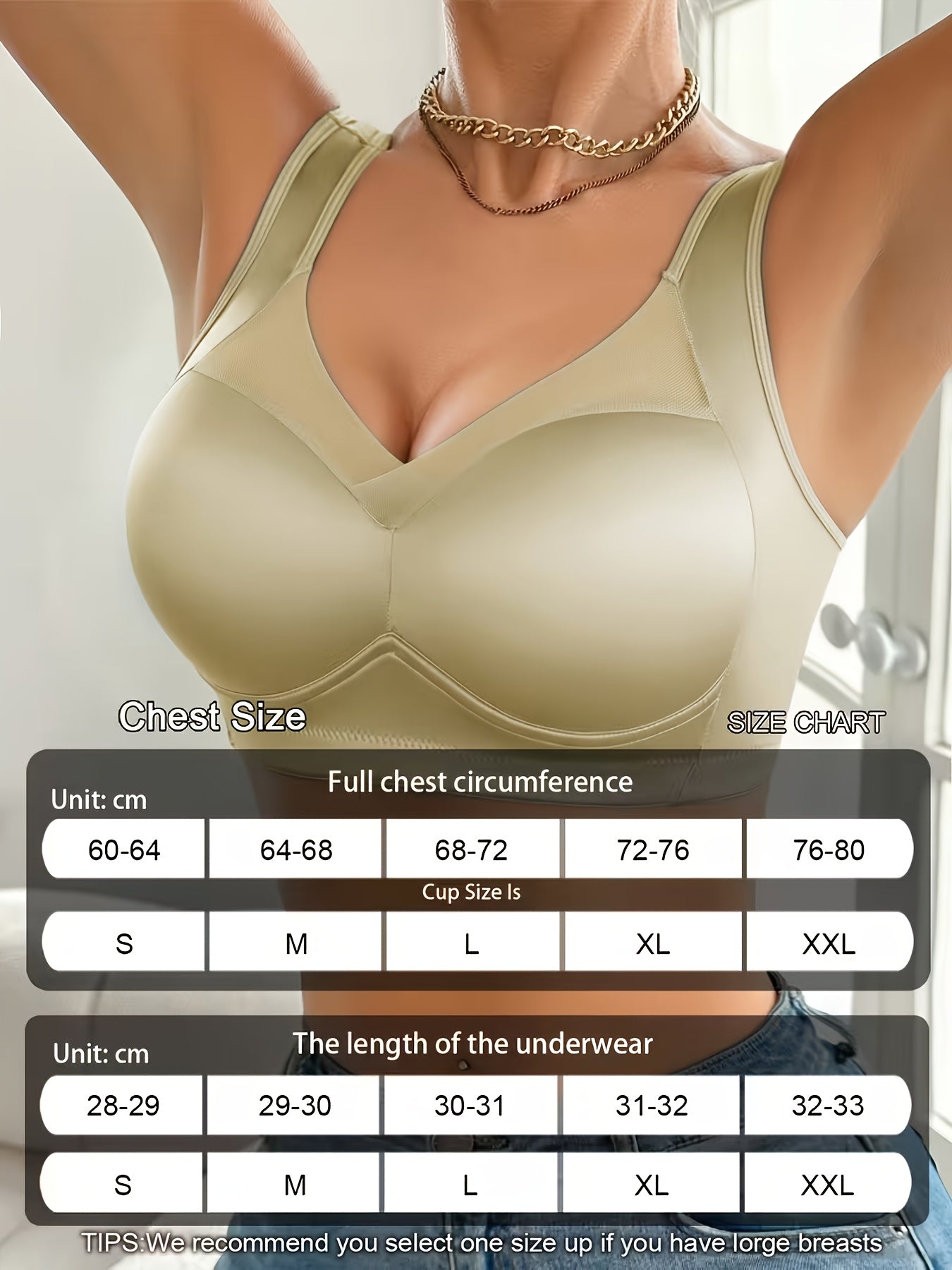 1pc High-quality Satin Fabric Women'S Bra | Wireless, Front Buckle Design, Strong Support, Comfortable Gather, Suitable for Daily and Formal Wear, Non-removable Padding