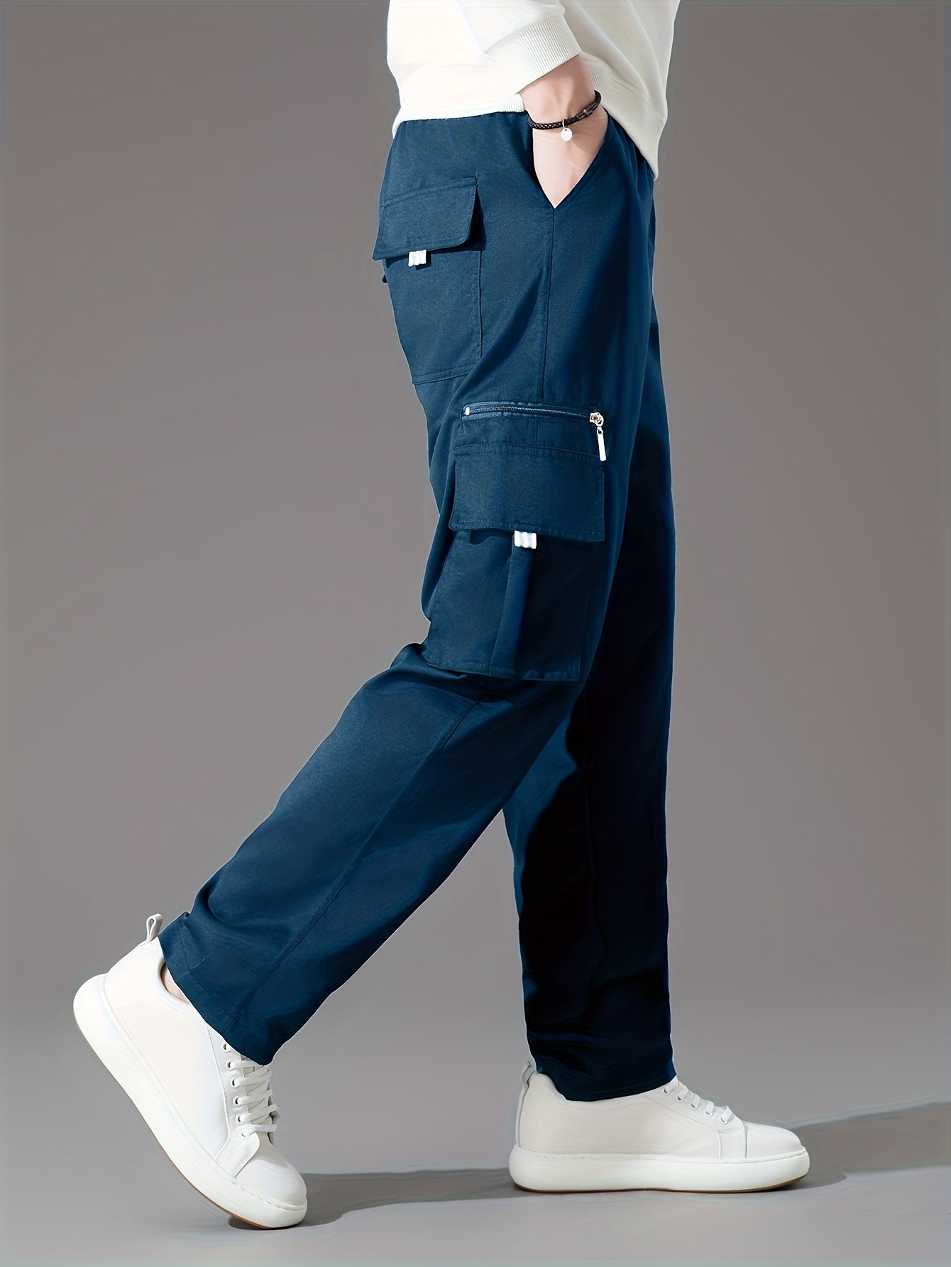 3pcs Men's Fashion Cargo Pants Casual Daily Outdoor Travel Multi-pocket Cargo Pants