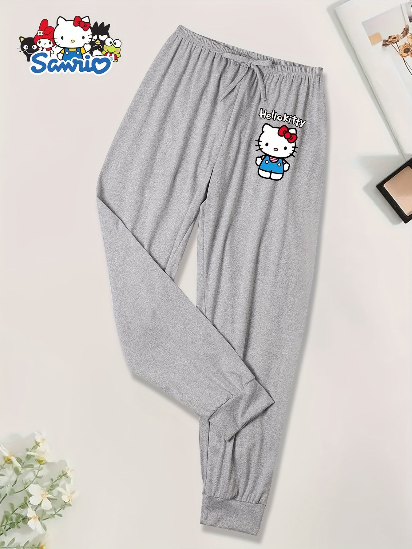 3pcs Sanrio Hello Kitty Women'S Printed Pajama Pants, Four Seasons Comfortable and Loose