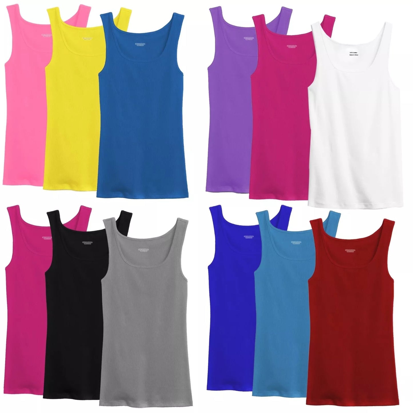 Women's 6 Random colors Cotton Sleeveless Tank Top - product view 6