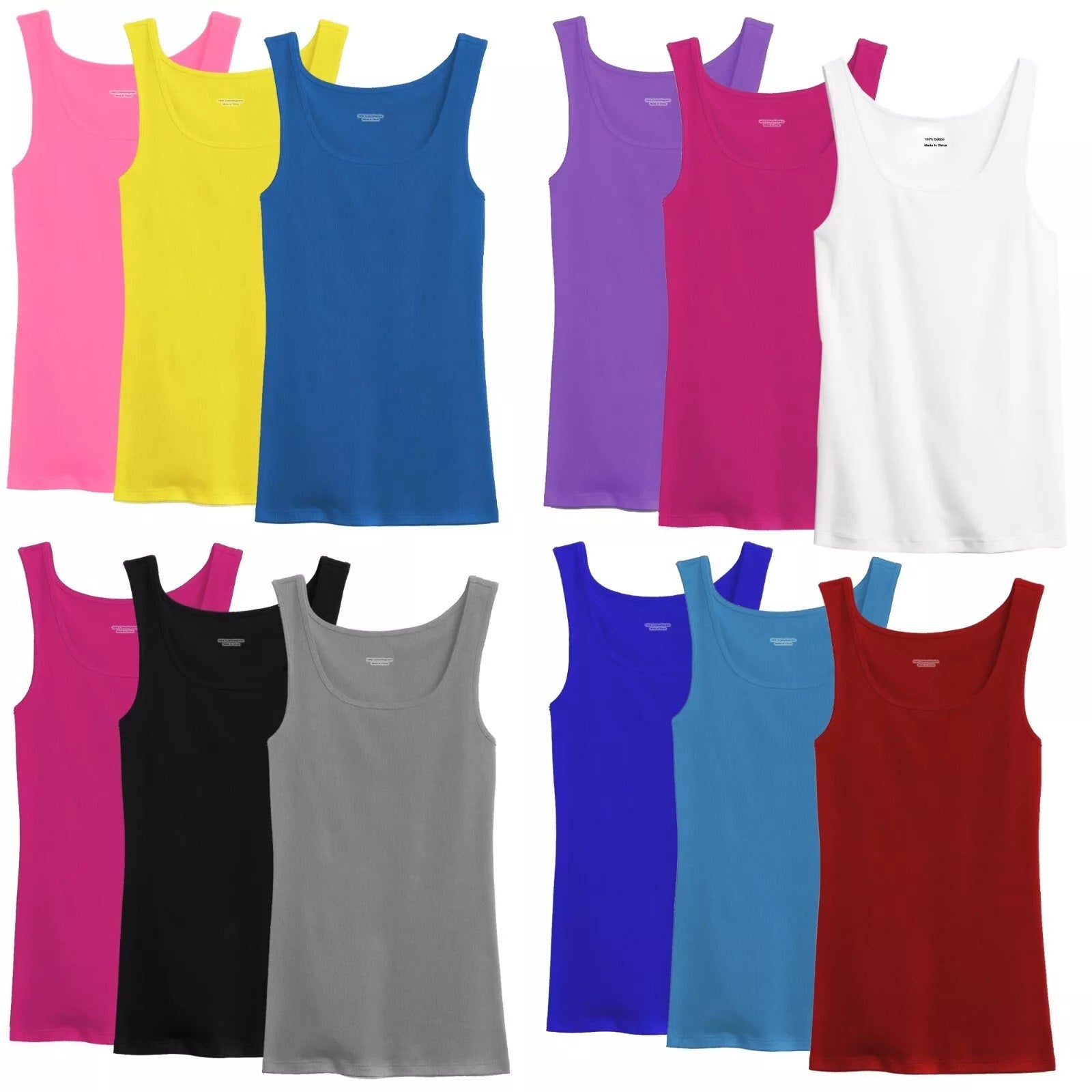 Women's 6 Random colors Cotton Sleeveless Tank Top - product view 6