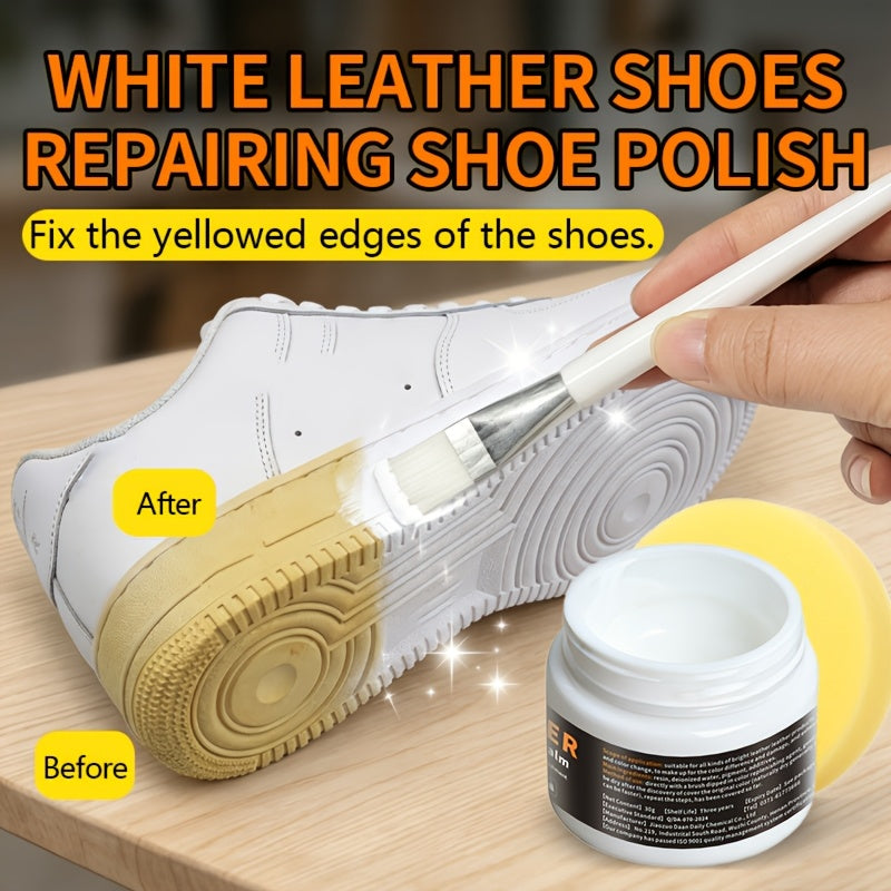 Glossy White Set Leather Shoes - product view 1