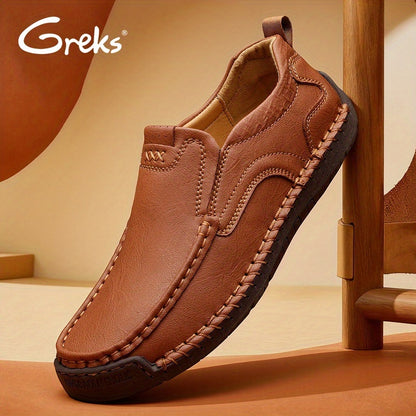 GREKS Mens Casual Shoes Business Slip-on Shoes Comfort Fashion Driving Shoes For Male