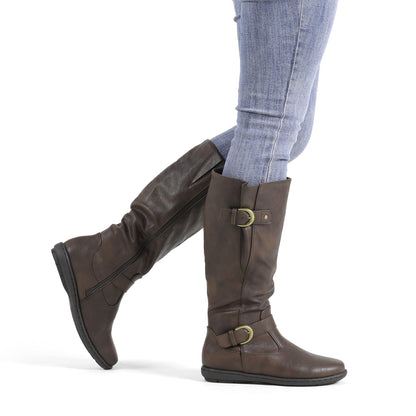 Women's Wide Calf Knee High Boots, Fashion Faux Fur-Lined Winter Boots