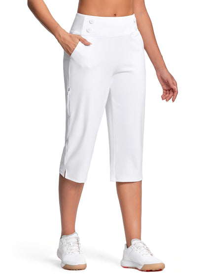 18" Dressy Capri Pants for Women High Waist Stretch Women'S Capris Pants for Summer with Pockets Work Casual